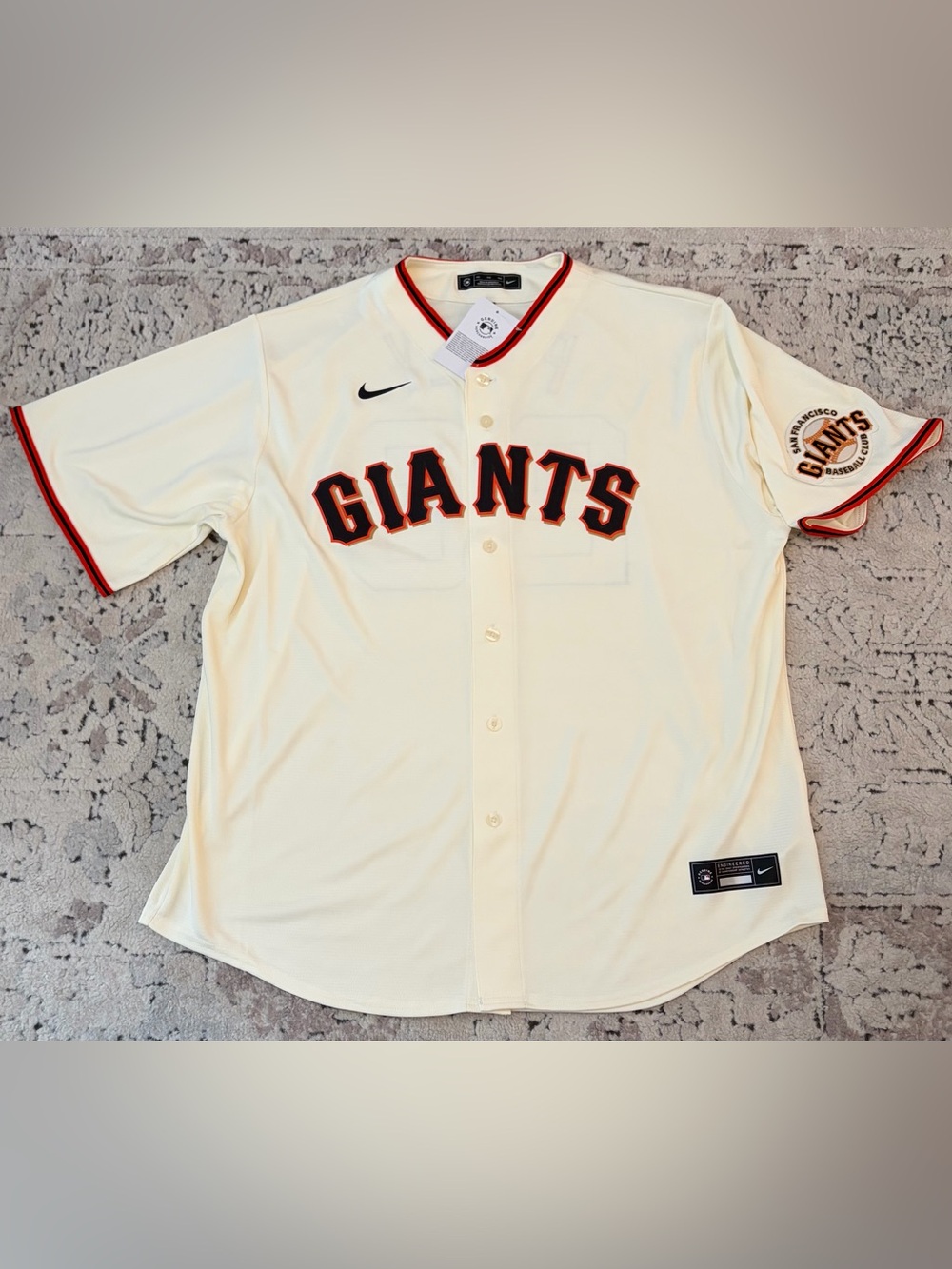 Nike San Francisco Giants Cream Buster Posey #28 Baseball MLB Jersey Men's 2XL - Picture 2 of 9